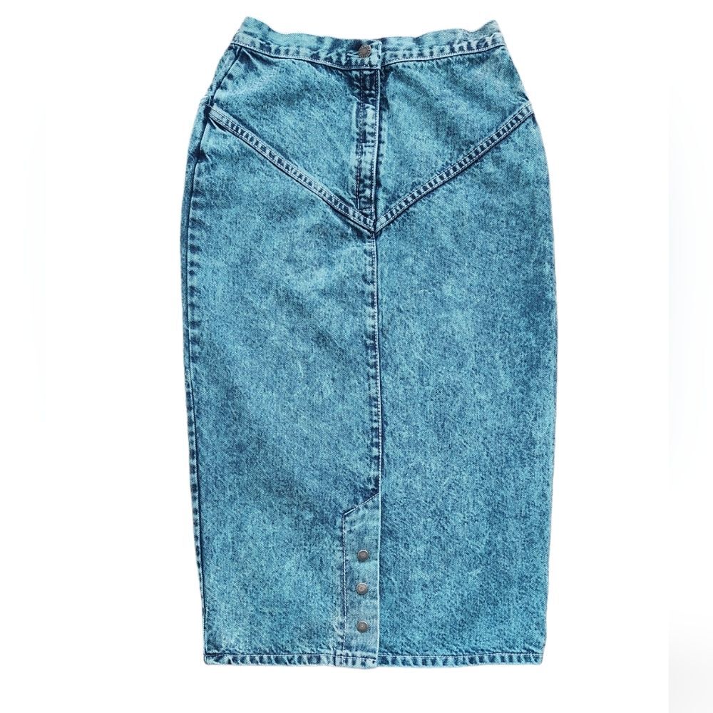 Vintage Gitano Express Women's Teal Jean Maxi Skirt Size 9/10